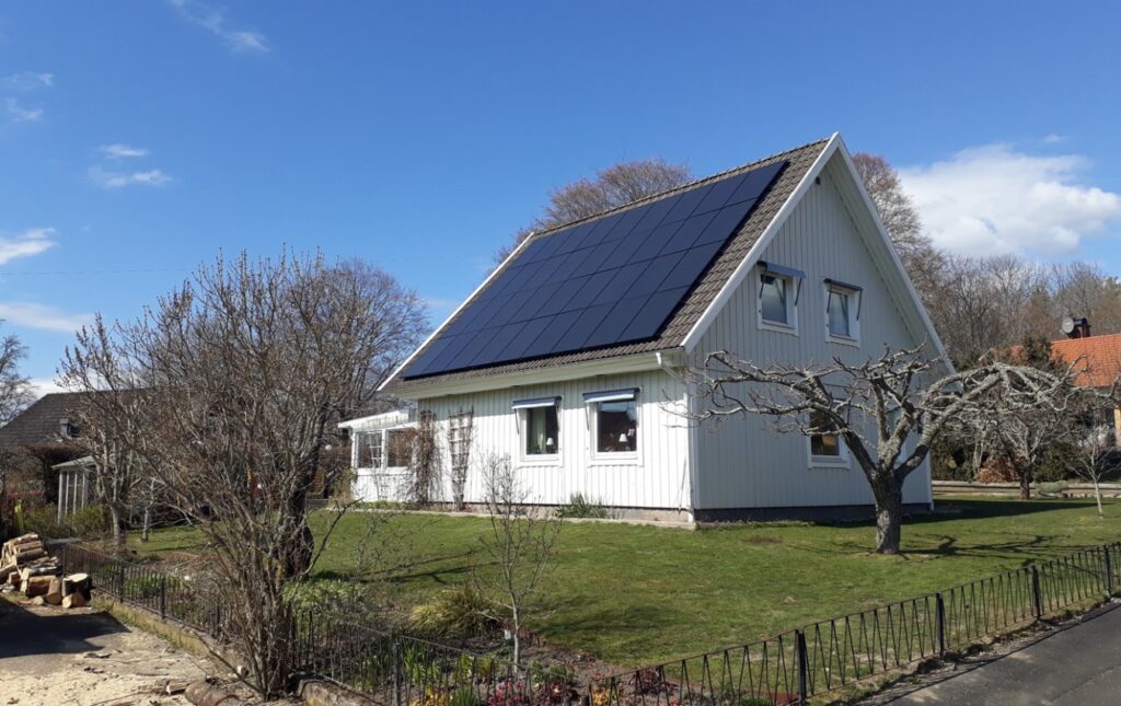 Villa i Mariestad med solpanel från Solsystem